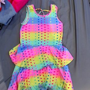 Pixielane rainbow tiered dress